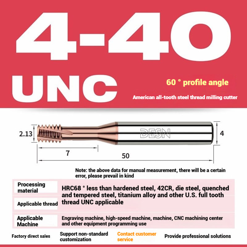 1115-65° high hard tungsten carbide thread milling cutter Long tooth full tooth alloy American thread milling cutter UNC UNF aluminum stainless steel Shandong Denso Pricision Tools Co.,Ltd.